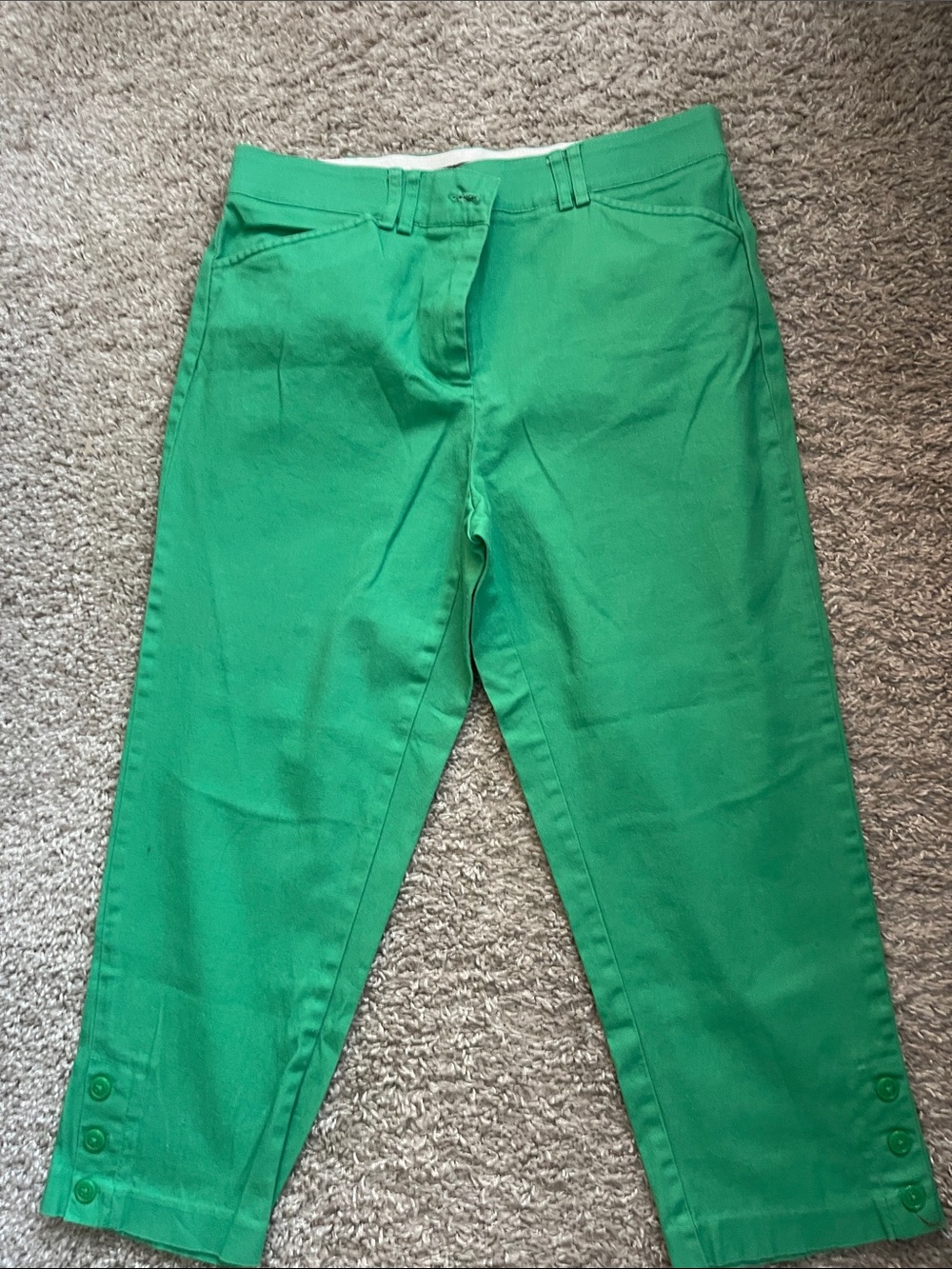 Counterparts Vibrant Green Ankle Pants with Button Cuffs